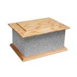 Solid wood glitter ashes casket silver