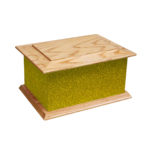 Solid wood glitter ashes casket gold