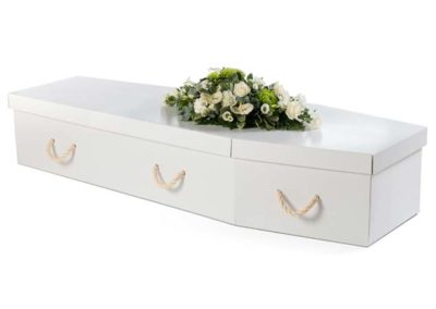 White Cardboard Coffin