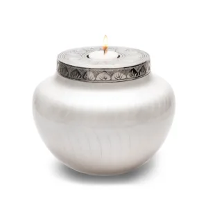 Mother of pearl urn with candle holder