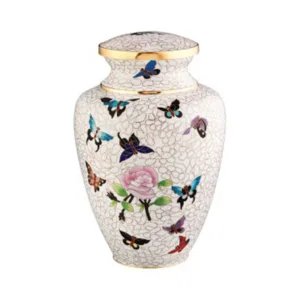 Copper butterfly urn
